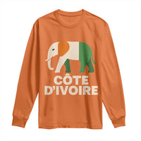 Proud Côte d'Ivoire Elephant Ivory Coast Flag Long Sleeve Shirt Ivorian Pride Retro Souvenir