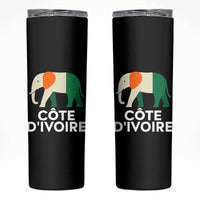 Proud Côte d'Ivoire Elephant Ivory Coast Flag Skinny Tumbler Ivorian Pride Retro Souvenir
