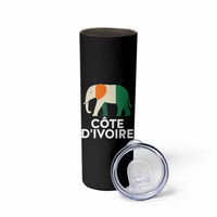 Proud Côte d'Ivoire Elephant Ivory Coast Flag Skinny Tumbler Ivorian Pride Retro Souvenir