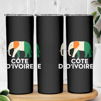 Proud Côte d'Ivoire Elephant Ivory Coast Flag Skinny Tumbler Ivorian Pride Retro Souvenir