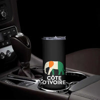 Proud Côte d'Ivoire Elephant Ivory Coast Flag Skinny Tumbler Ivorian Pride Retro Souvenir