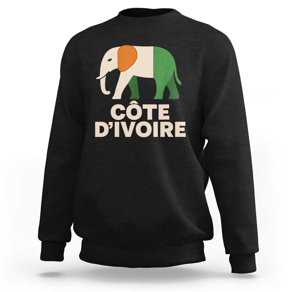Proud Côte d'Ivoire Elephant Ivory Coast Flag Sweatshirt Ivorian Pride Retro Souvenir