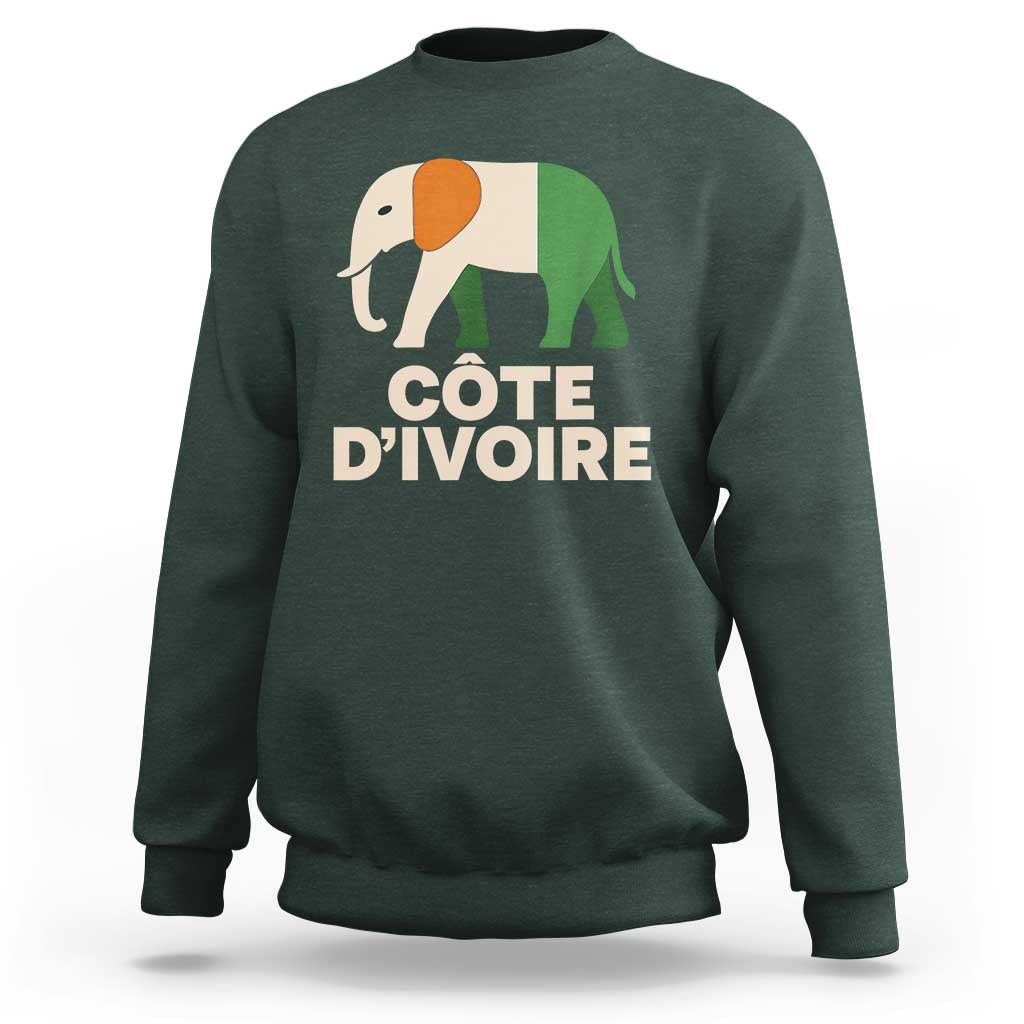 Proud Côte d'Ivoire Elephant Ivory Coast Flag Sweatshirt Ivorian Pride Retro Souvenir
