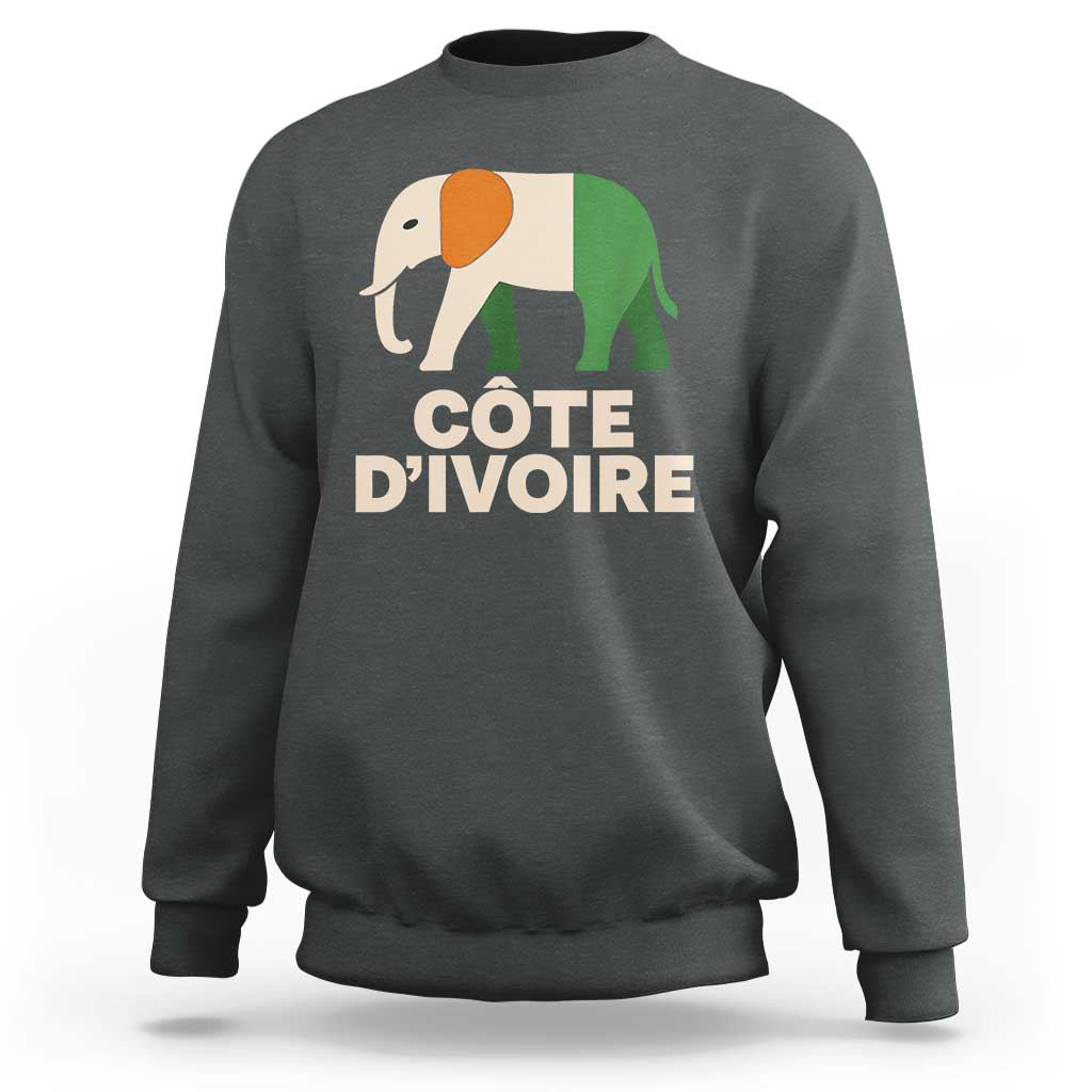 Proud Côte d'Ivoire Elephant Ivory Coast Flag Sweatshirt Ivorian Pride Retro Souvenir