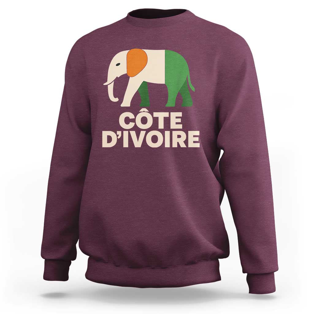 Proud Côte d'Ivoire Elephant Ivory Coast Flag Sweatshirt Ivorian Pride Retro Souvenir