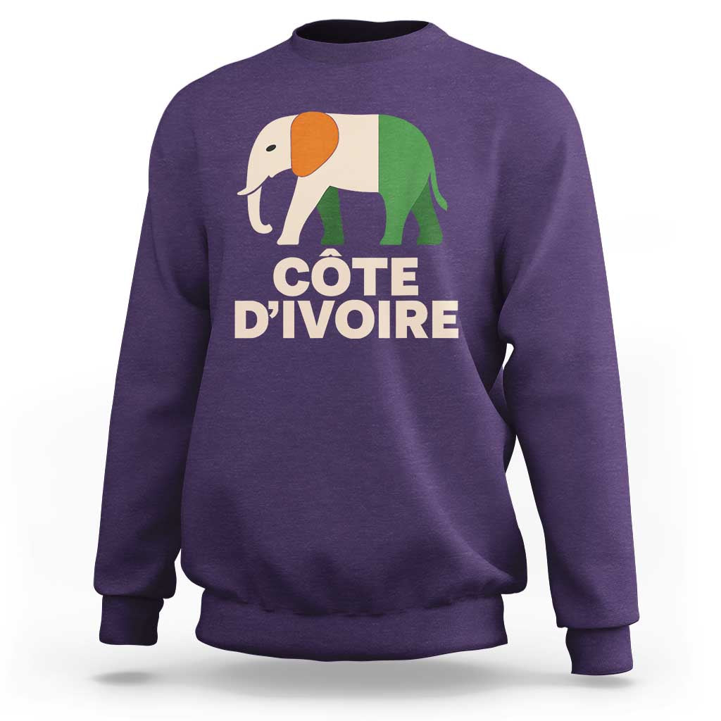 Proud Côte d'Ivoire Elephant Ivory Coast Flag Sweatshirt Ivorian Pride Retro Souvenir