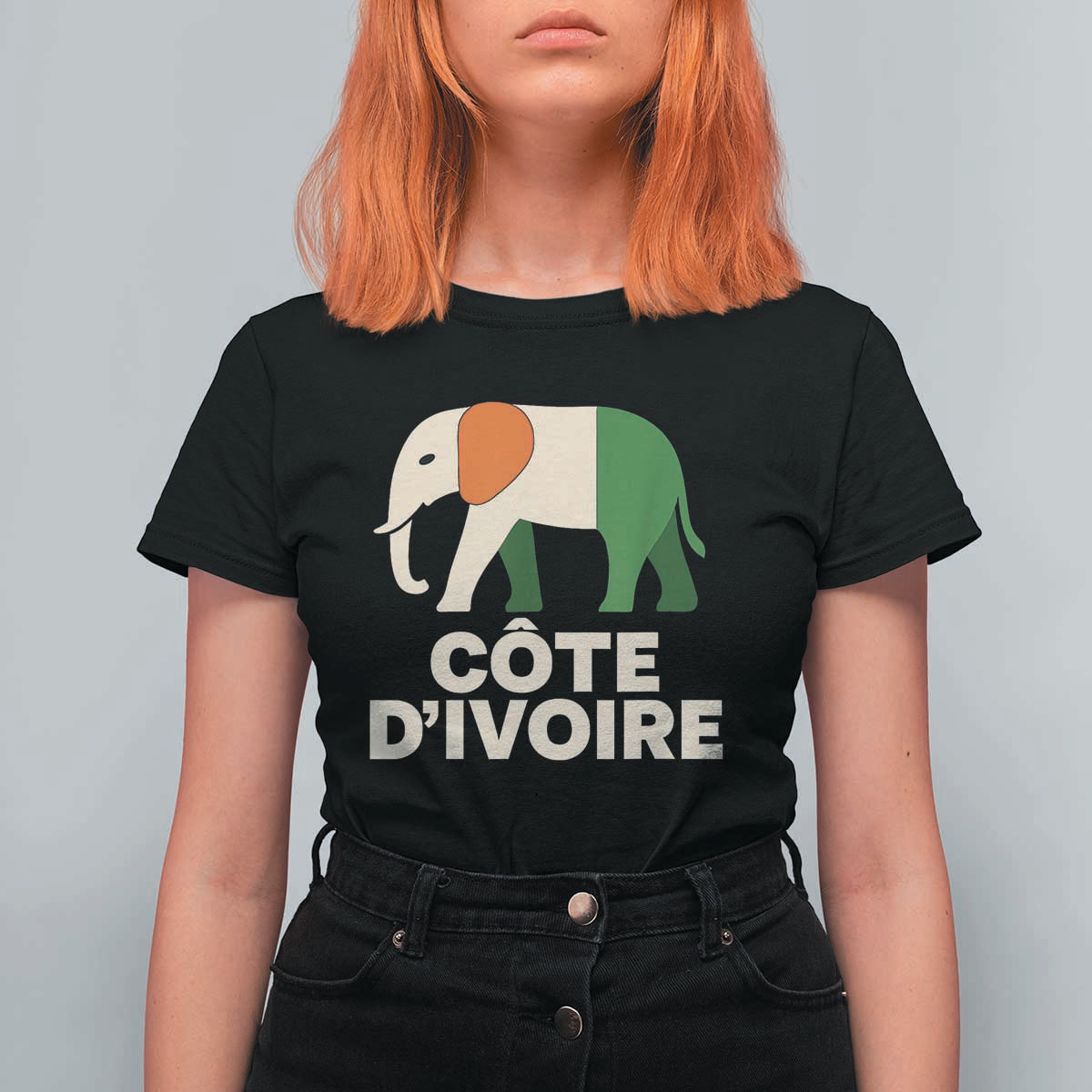 Proud Côte d'Ivoire Elephant Ivory Coast Flag T Shirt For Women Ivorian Pride Retro Souvenir