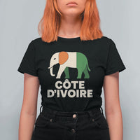 Proud Côte d'Ivoire Elephant Ivory Coast Flag T Shirt For Women Ivorian Pride Retro Souvenir