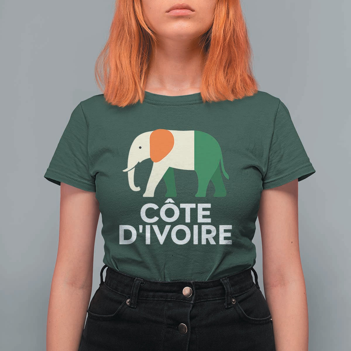 Proud Côte d'Ivoire Elephant Ivory Coast Flag T Shirt For Women Ivorian Pride Retro Souvenir