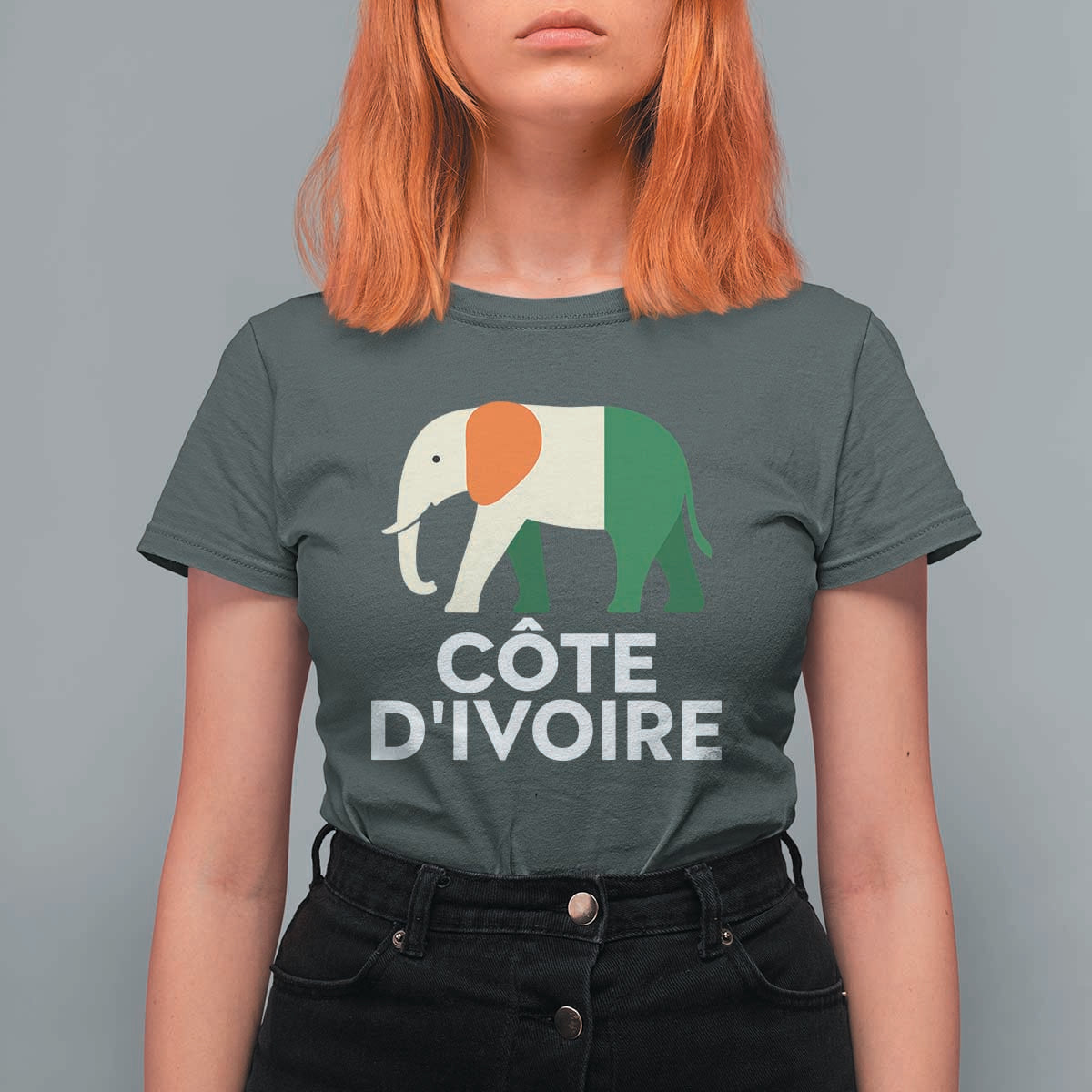 Proud Côte d'Ivoire Elephant Ivory Coast Flag T Shirt For Women Ivorian Pride Retro Souvenir