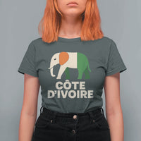 Proud Côte d'Ivoire Elephant Ivory Coast Flag T Shirt For Women Ivorian Pride Retro Souvenir