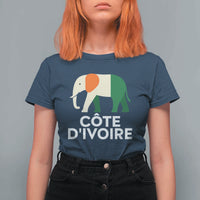 Proud Côte d'Ivoire Elephant Ivory Coast Flag T Shirt For Women Ivorian Pride Retro Souvenir