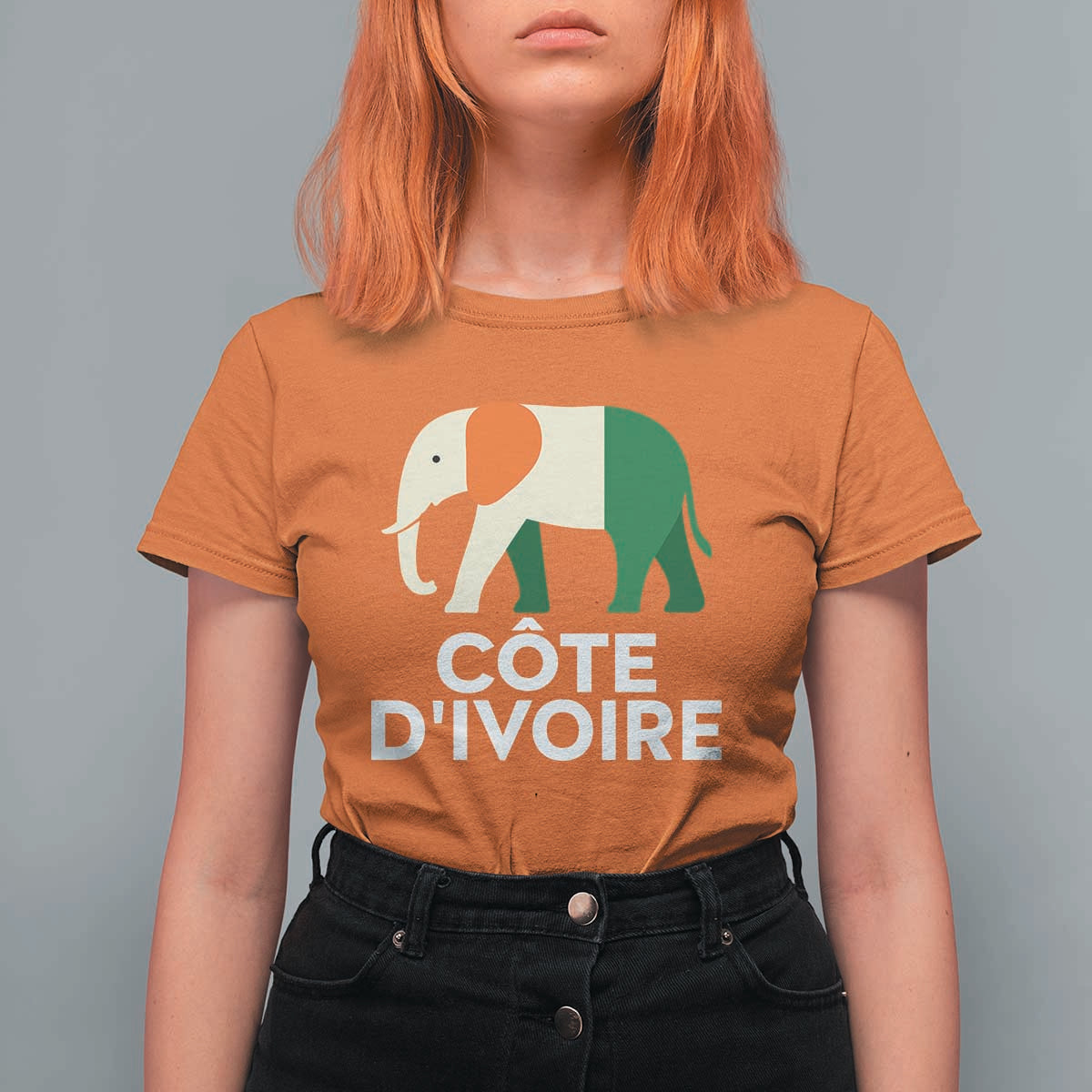 Proud Côte d'Ivoire Elephant Ivory Coast Flag T Shirt For Women Ivorian Pride Retro Souvenir