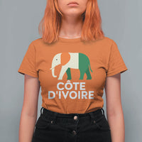 Proud Côte d'Ivoire Elephant Ivory Coast Flag T Shirt For Women Ivorian Pride Retro Souvenir