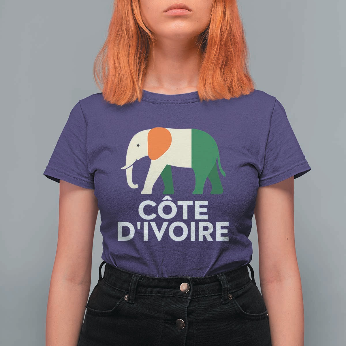 Proud Côte d'Ivoire Elephant Ivory Coast Flag T Shirt For Women Ivorian Pride Retro Souvenir