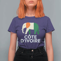 Proud Côte d'Ivoire Elephant Ivory Coast Flag T Shirt For Women Ivorian Pride Retro Souvenir