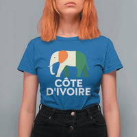 Proud Côte d'Ivoire Elephant Ivory Coast Flag T Shirt For Women Ivorian Pride Retro Souvenir