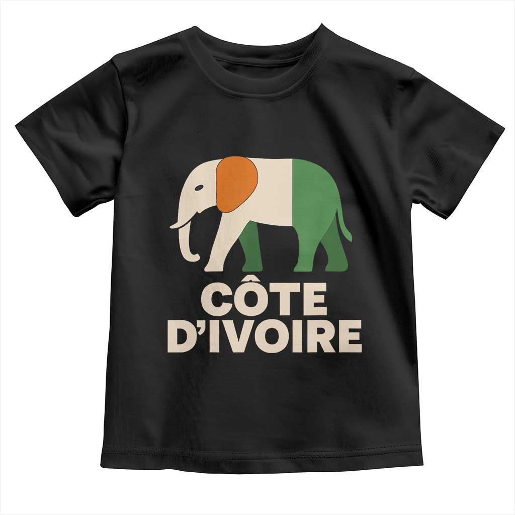 Proud Côte d'Ivoire Elephant Ivory Coast Flag Toddler T Shirt Ivorian Pride Retro Souvenir