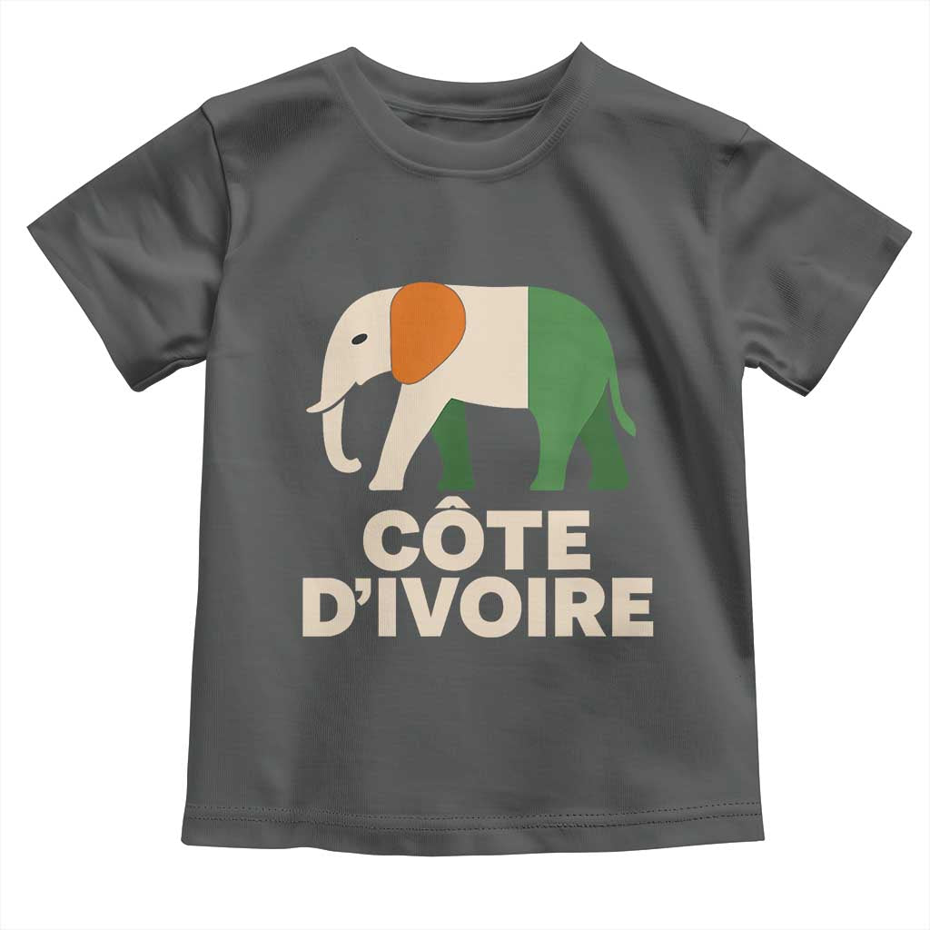 Proud Côte d'Ivoire Elephant Ivory Coast Flag Toddler T Shirt Ivorian Pride Retro Souvenir