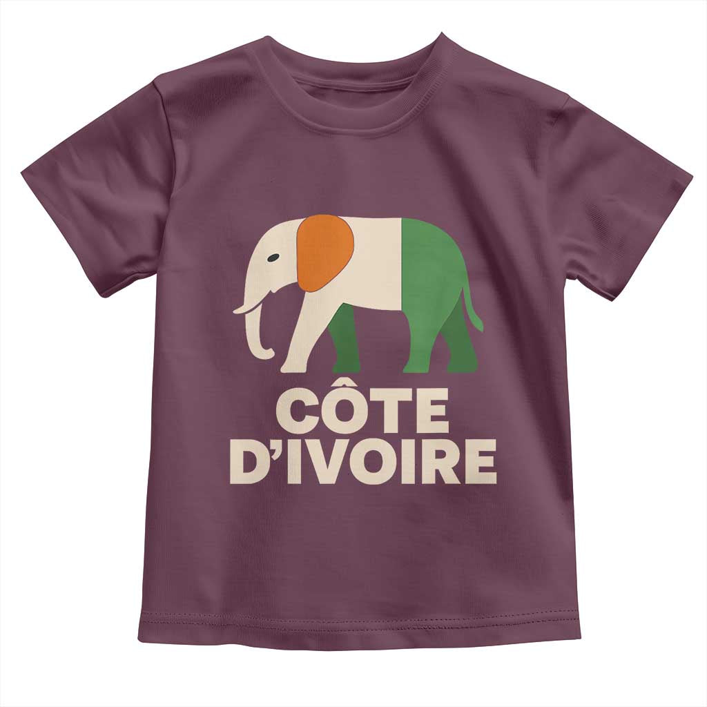 Proud Côte d'Ivoire Elephant Ivory Coast Flag Toddler T Shirt Ivorian Pride Retro Souvenir