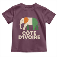 Proud Côte d'Ivoire Elephant Ivory Coast Flag Toddler T Shirt Ivorian Pride Retro Souvenir