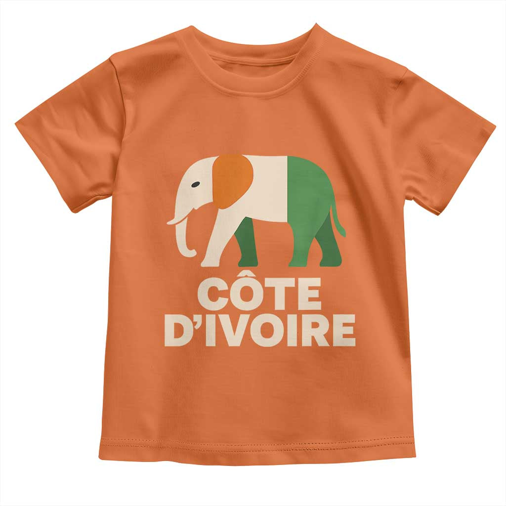 Proud Côte d'Ivoire Elephant Ivory Coast Flag Toddler T Shirt Ivorian Pride Retro Souvenir