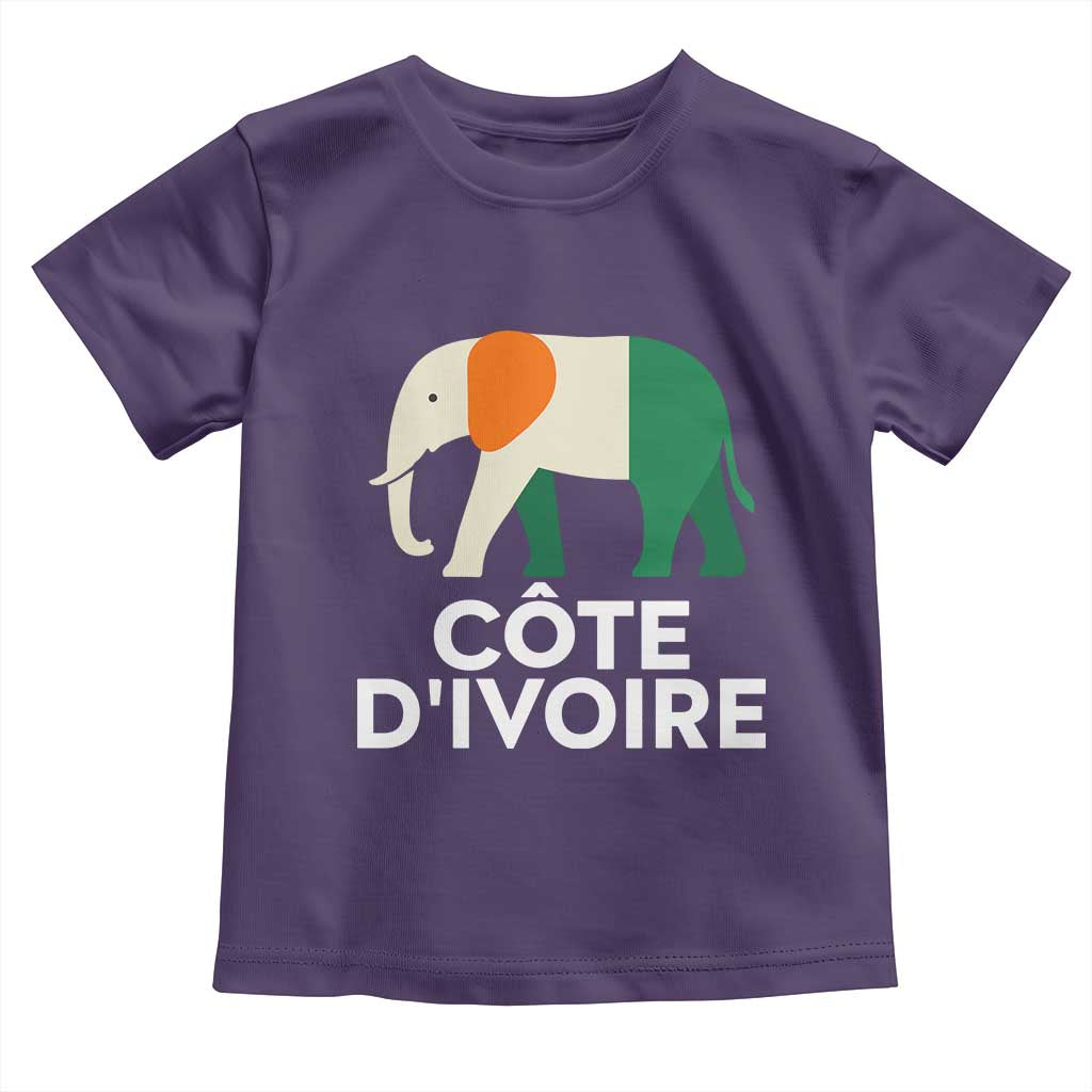 Proud Côte d'Ivoire Elephant Ivory Coast Flag Toddler T Shirt Ivorian Pride Retro Souvenir