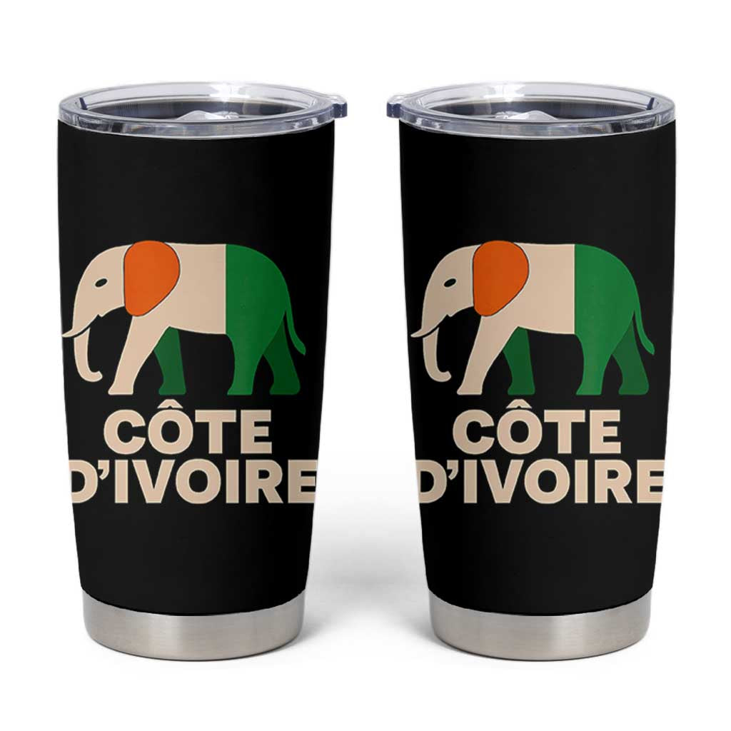 Proud Côte d'Ivoire Elephant Ivory Coast Flag Tumbler Cup Ivorian Pride Retro Souvenir