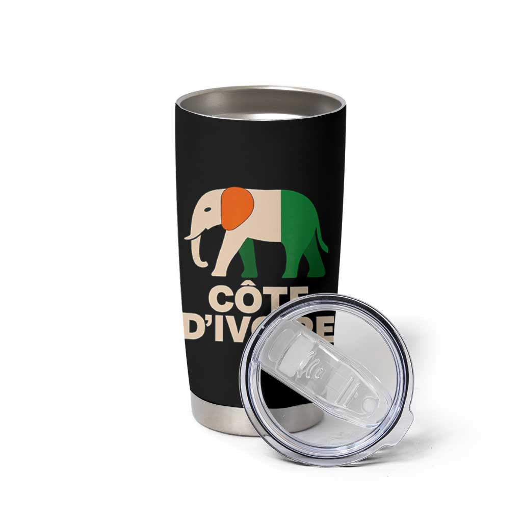 Proud Côte d'Ivoire Elephant Ivory Coast Flag Tumbler Cup Ivorian Pride Retro Souvenir
