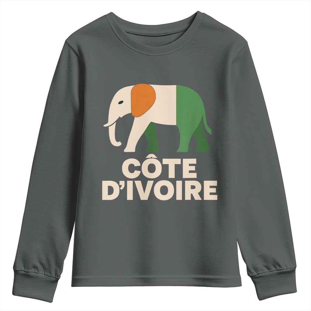 Proud Côte d'Ivoire Elephant Ivory Coast Flag Youth Sweatshirt Ivorian Pride Retro Souvenir