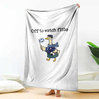 Funny Scottish Goose Scotland Football Throw Blanket Off to Watch Fitba Soccer Fans Meme