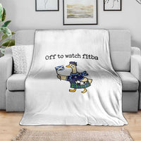 Funny Scottish Goose Scotland Football Throw Blanket Off to Watch Fitba Soccer Fans Meme
