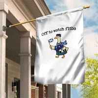 Funny Scottish Goose Scotland Football Garden Flag Off to Watch Fitba Soccer Fans Meme