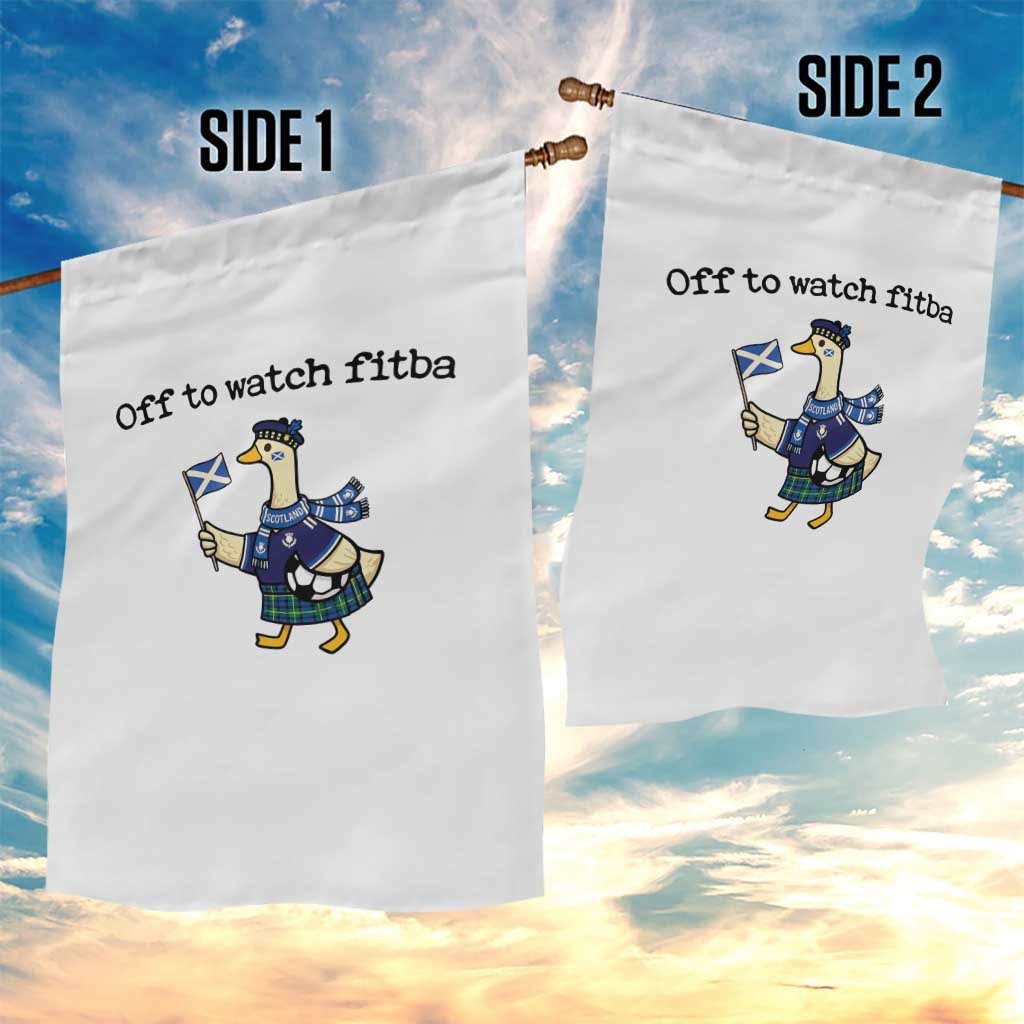 Funny Scottish Goose Scotland Football Garden Flag Off to Watch Fitba Soccer Fans Meme