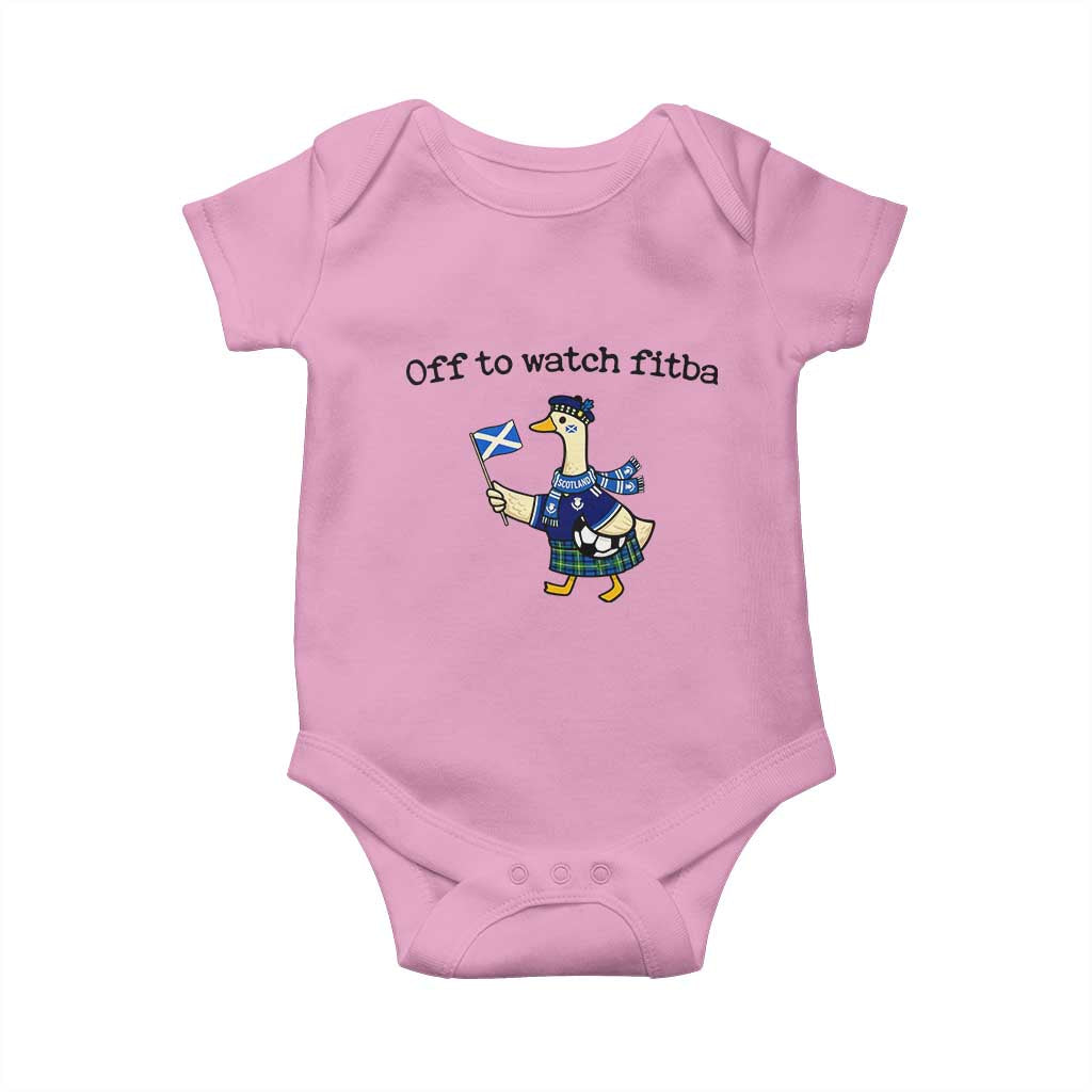 Funny Scottish Goose Scotland Football Baby Onesie Off to Watch Fitba Soccer Fans Meme
