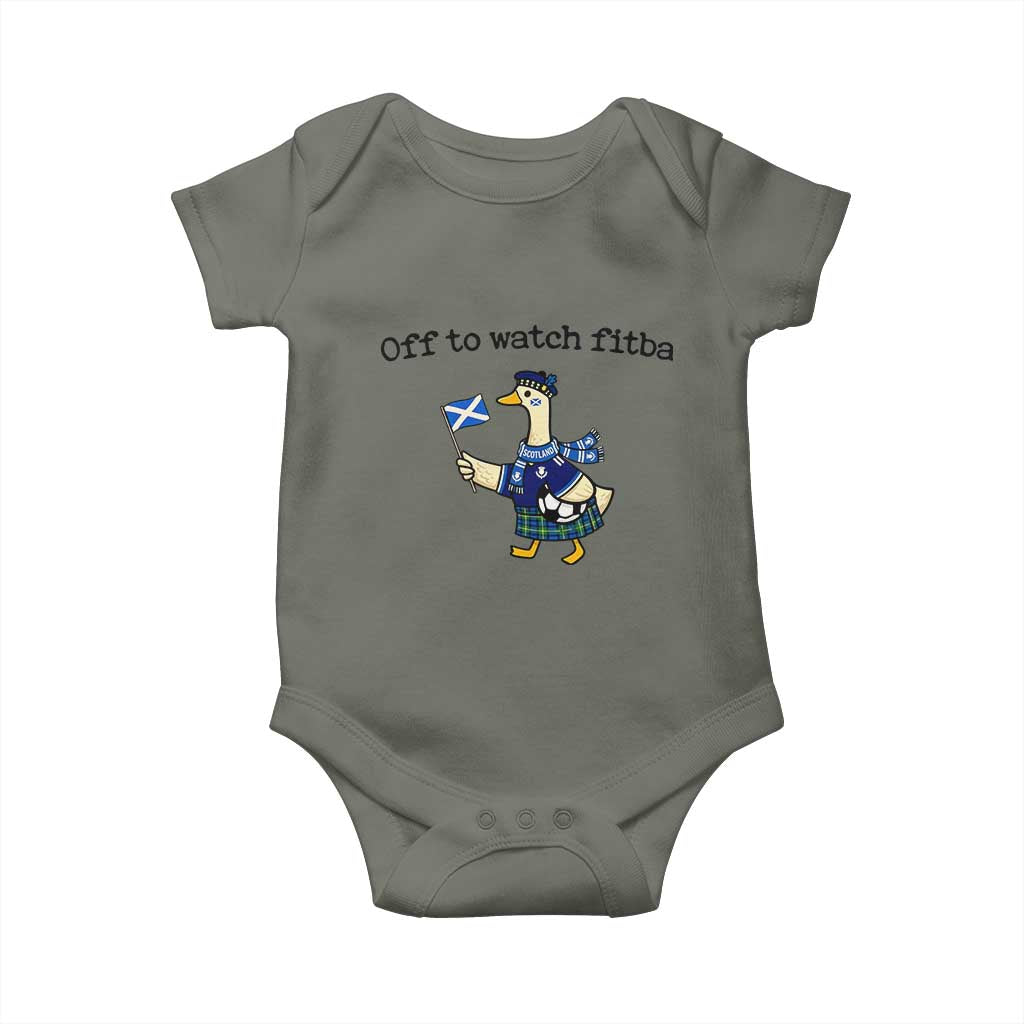 Funny Scottish Goose Scotland Football Baby Onesie Off to Watch Fitba Soccer Fans Meme