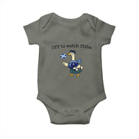 Funny Scottish Goose Scotland Football Baby Onesie Off to Watch Fitba Soccer Fans Meme