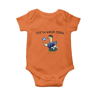 Funny Scottish Goose Scotland Football Baby Onesie Off to Watch Fitba Soccer Fans Meme