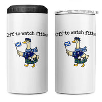Funny Scottish Goose Scotland Football 4 in 1 Can Cooler Tumbler Off to Watch Fitba Soccer Fans Meme