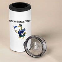 Funny Scottish Goose Scotland Football 4 in 1 Can Cooler Tumbler Off to Watch Fitba Soccer Fans Meme