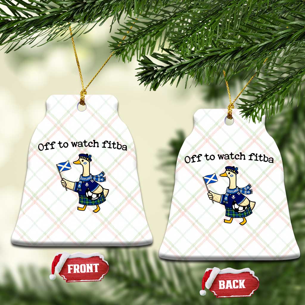 Funny Scottish Goose Scotland Football Ceramic Ornament Off to Watch Fitba Soccer Fans Meme
