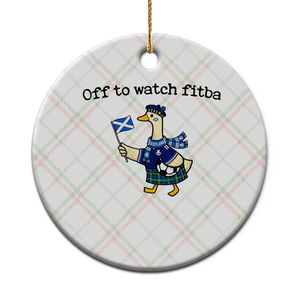 Funny Scottish Goose Scotland Football Ceramic Ornament Off to Watch Fitba Soccer Fans Meme