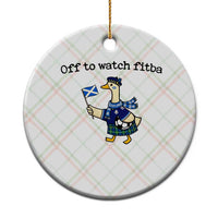 Funny Scottish Goose Scotland Football Ceramic Ornament Off to Watch Fitba Soccer Fans Meme