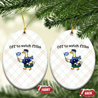 Funny Scottish Goose Scotland Football Ceramic Ornament Off to Watch Fitba Soccer Fans Meme
