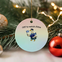 Funny Scottish Goose Scotland Football Ceramic Ornament Off to Watch Fitba Soccer Fans Meme