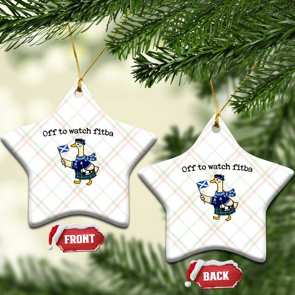 Funny Scottish Goose Scotland Football Ceramic Ornament Off to Watch Fitba Soccer Fans Meme