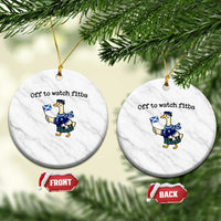 Funny Scottish Goose Scotland Football Ceramic Ornament Off to Watch Fitba Soccer Fans Meme