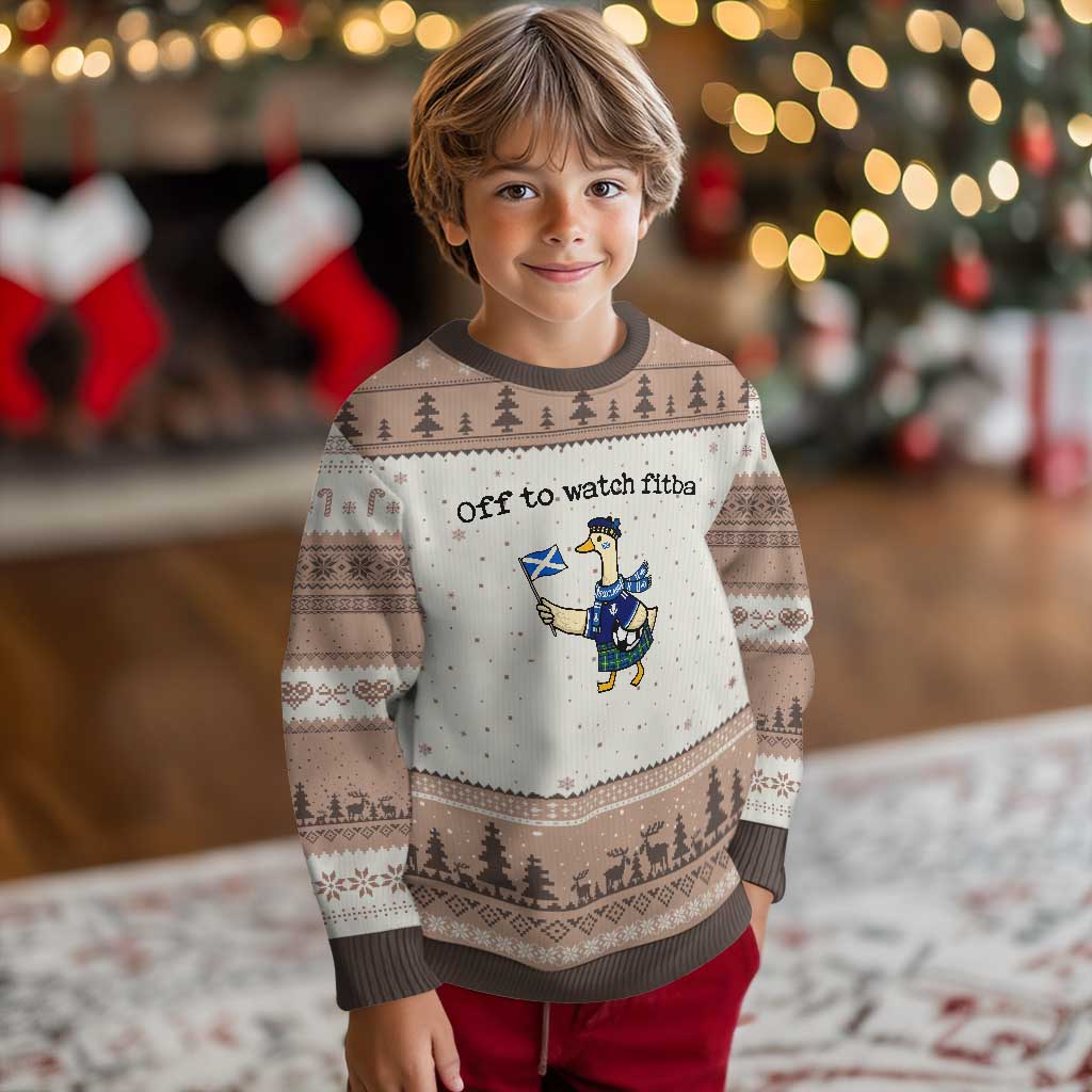 Funny Scottish Goose Scotland Football Ugly Christmas Sweater Off to Watch Fitba Soccer Fans Meme