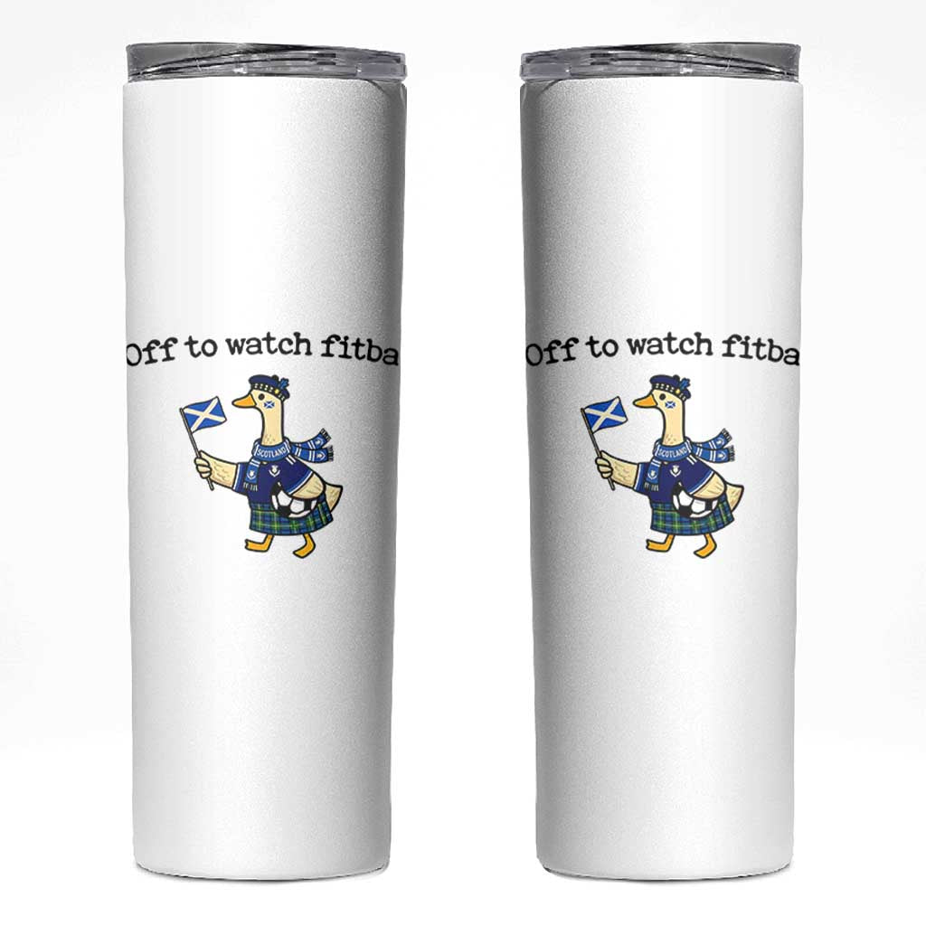 Funny Scottish Goose Scotland Football Skinny Tumbler Off to Watch Fitba Soccer Fans Meme