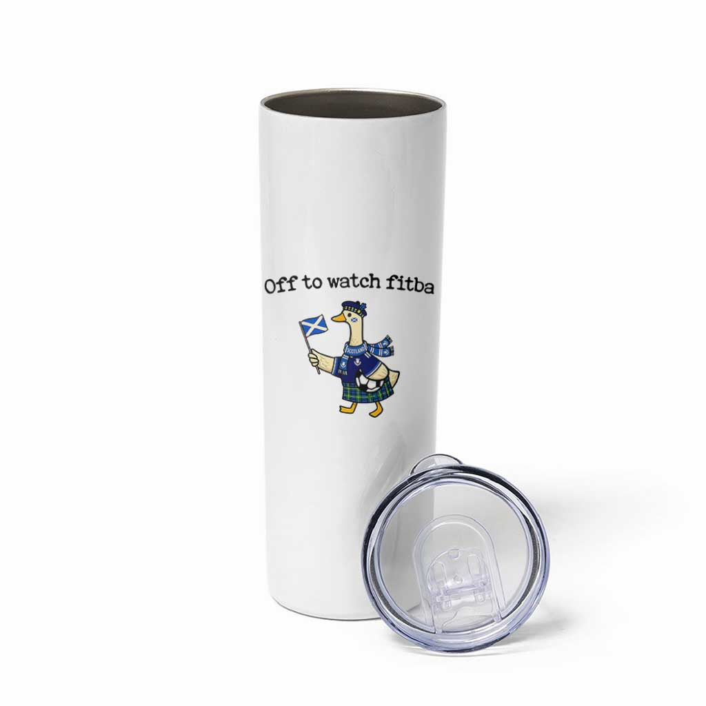 Funny Scottish Goose Scotland Football Skinny Tumbler Off to Watch Fitba Soccer Fans Meme